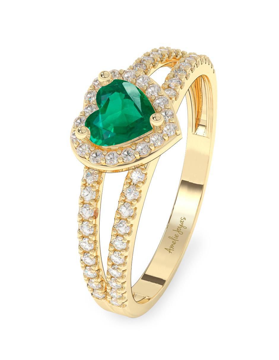 Anillo de compromiso 10 k esmeralda 3