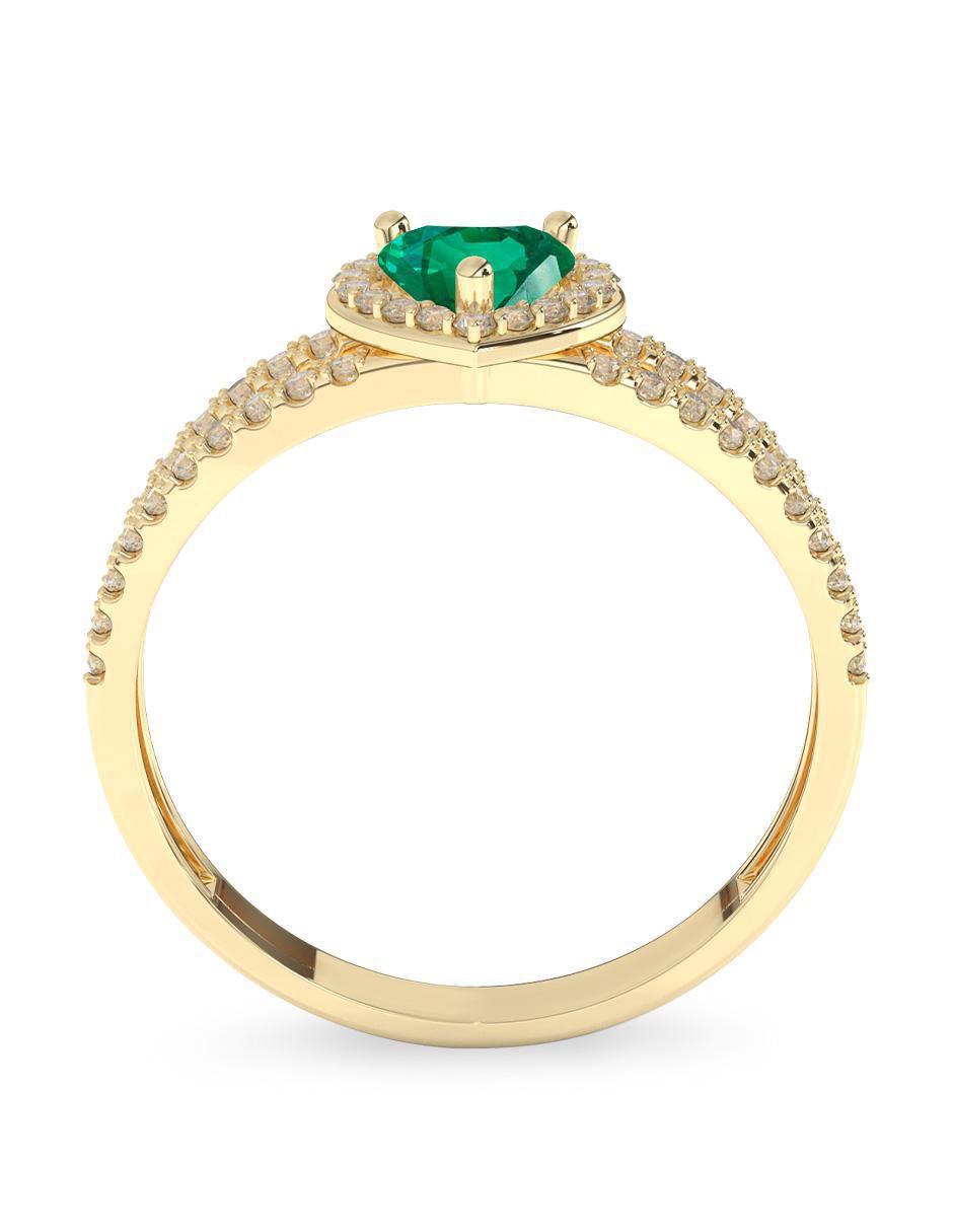 Anillo de compromiso 10 k esmeralda 4