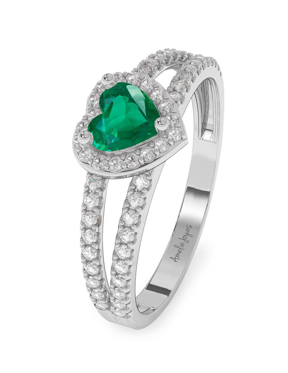 Anillo de compromiso 10 k esmeralda 2