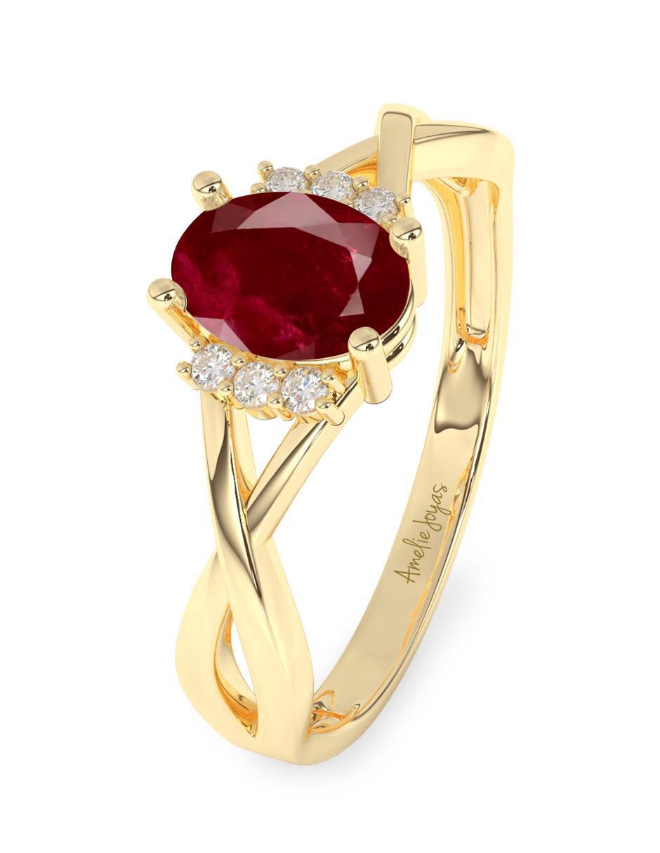Anillo de compromiso 10 k rubí 3