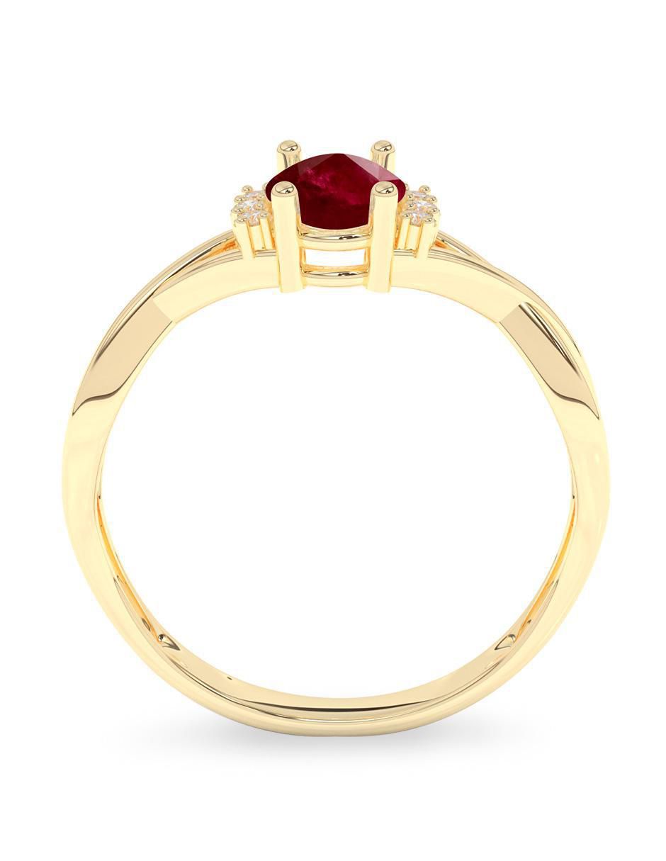 Anillo de compromiso 10 k rubí 4