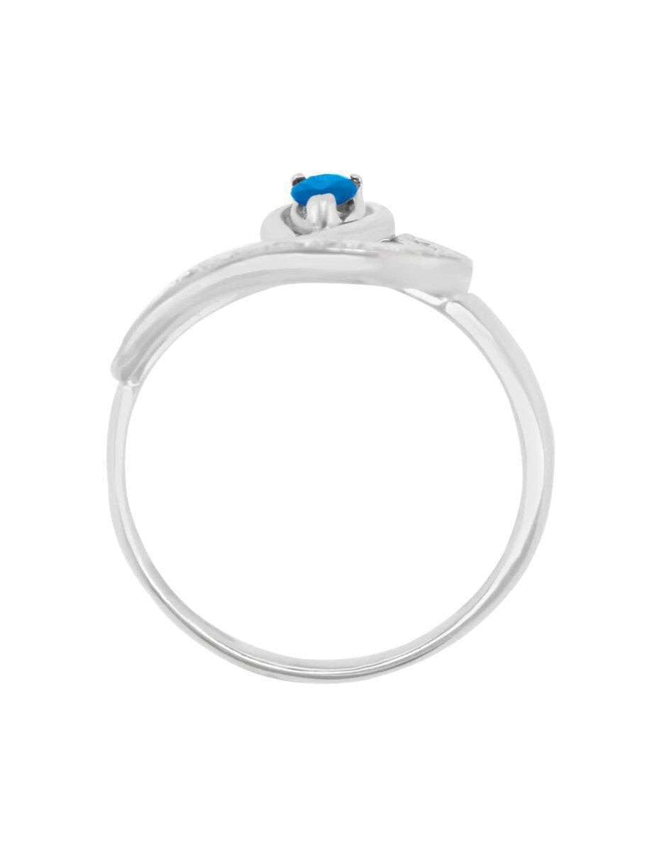 Anillo de gota Emotion 14 k de oro zafiro y diamante brillante