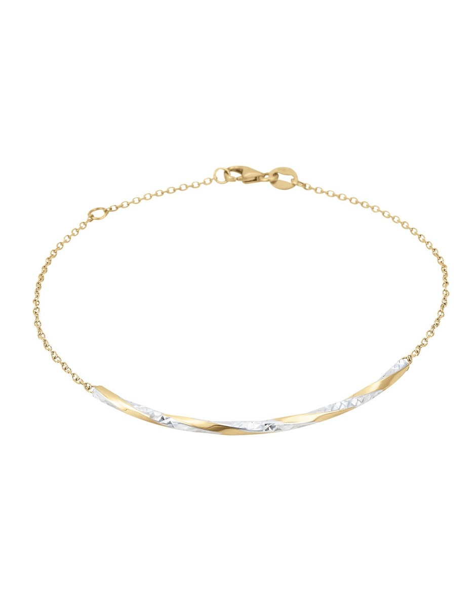 Pulsera de oro amarillo 14 K acabado brillante