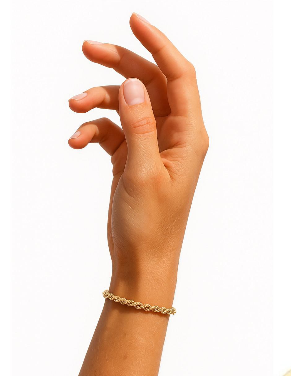 Pulsera de oro amarillo 14 K acabado brillante 4