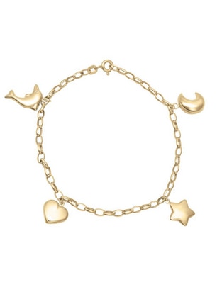 Pulsera de oro amarillo 14 K acabado brillante