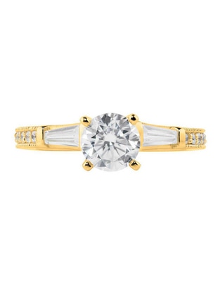 Anillo de compromiso de oro 14 k diamante de laboratorio Anillo de compromiso de oro 14 k diamante de laboratorio