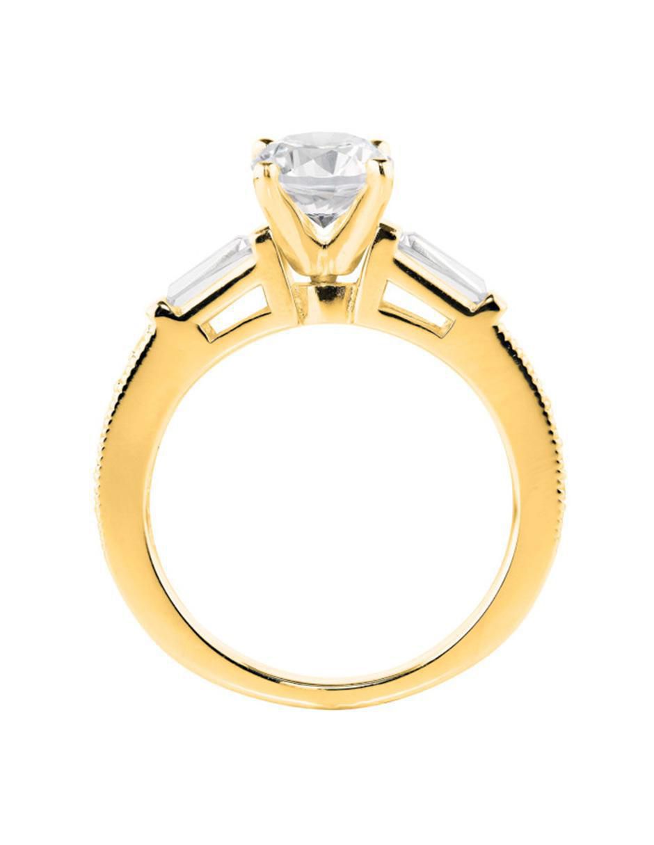 Anillo de compromiso de oro 14 k diamante de laboratorio 2