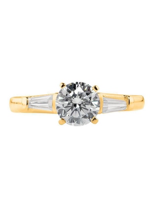 Anillo de compromiso de oro 14 k diamante Anillo de compromiso de oro 14 k diamante