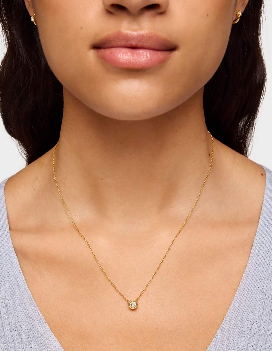Collar circular de plata con acabado baño de oro P 925 7