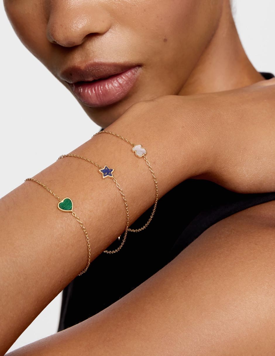 Pulsera de oro 14 K Xxs con acabado liso