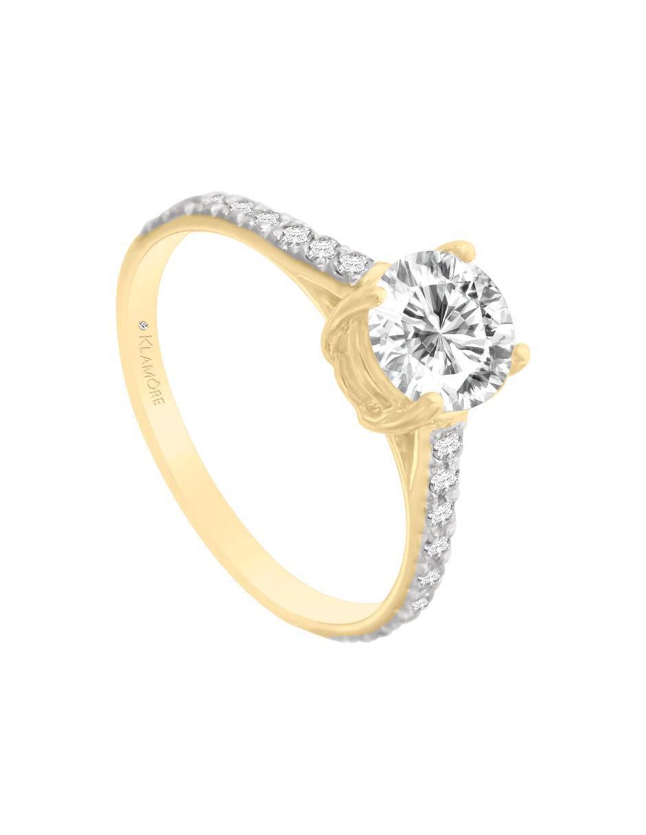 Anillo de compromiso 14 k Rita diamante 4