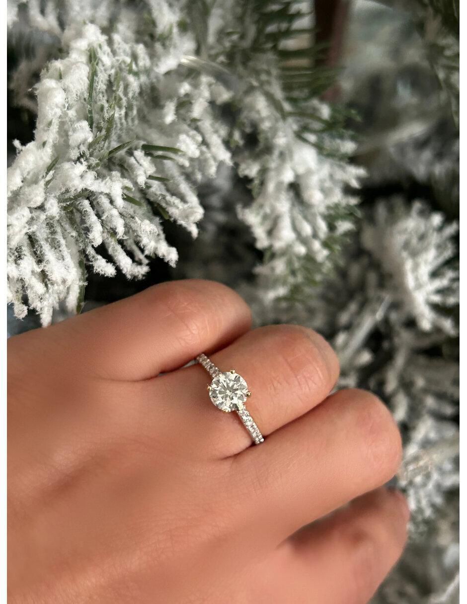 Anillo de compromiso 14 k Rita diamante 3