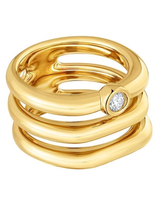 Anillo Line Lgd de plata P 925 diamante con acabado baño de oro Anillo Line Lgd de plata P 925 diamante con acabado baño de oro