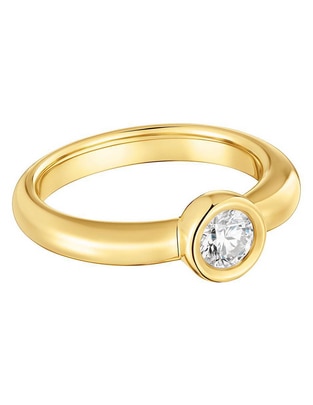 Anillo redondo Line Lgd de plata P 925 diamante con acabado baño de oro Anillo redondo Line Lgd de plata P 925 diamante con acabado baño de oro