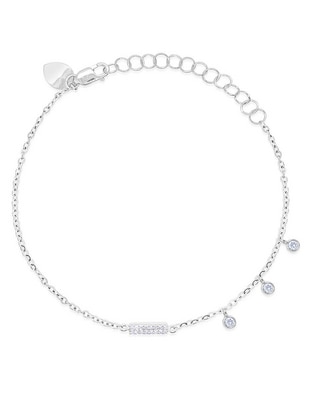 Pulsera de oro blanco con diamante 14 k con acabado pulido 1