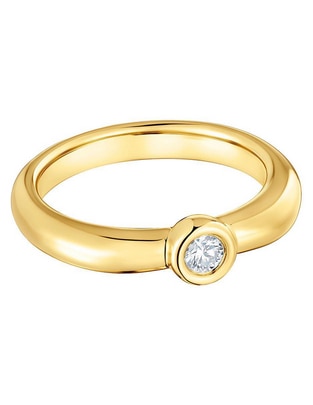 Anillo redondo Line Lgd de plata P 925 diamante con acabado baño de oro Anillo redondo Line Lgd de plata P 925 diamante con acabado baño de oro