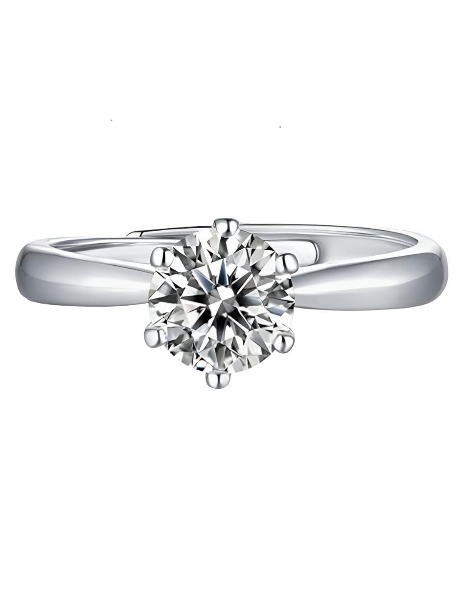 Anillo de compromiso de plata P 925 moissanita Anillo de compromiso de plata P 925 moissanita