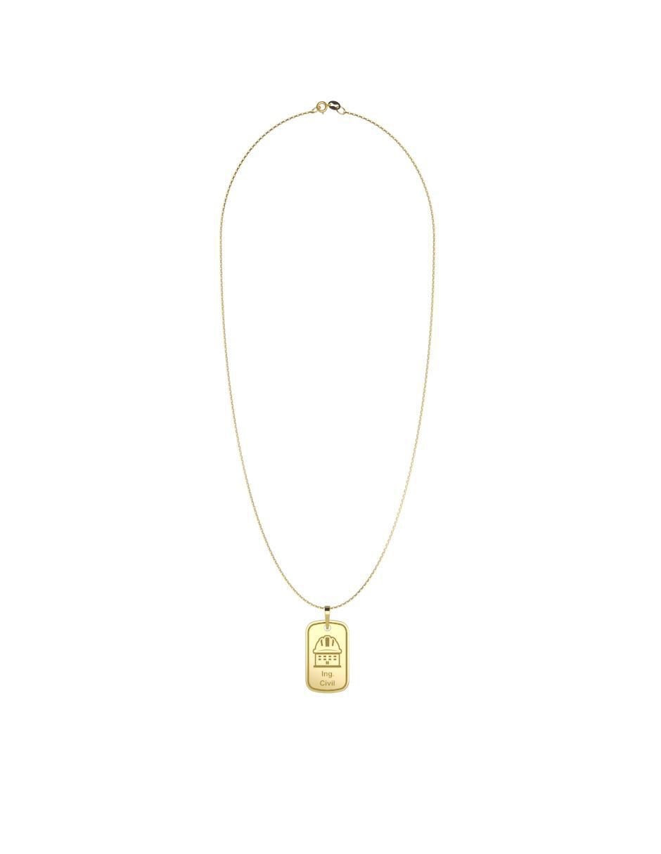 Collar con dije rectangular Graduación de oro 14 K 4
