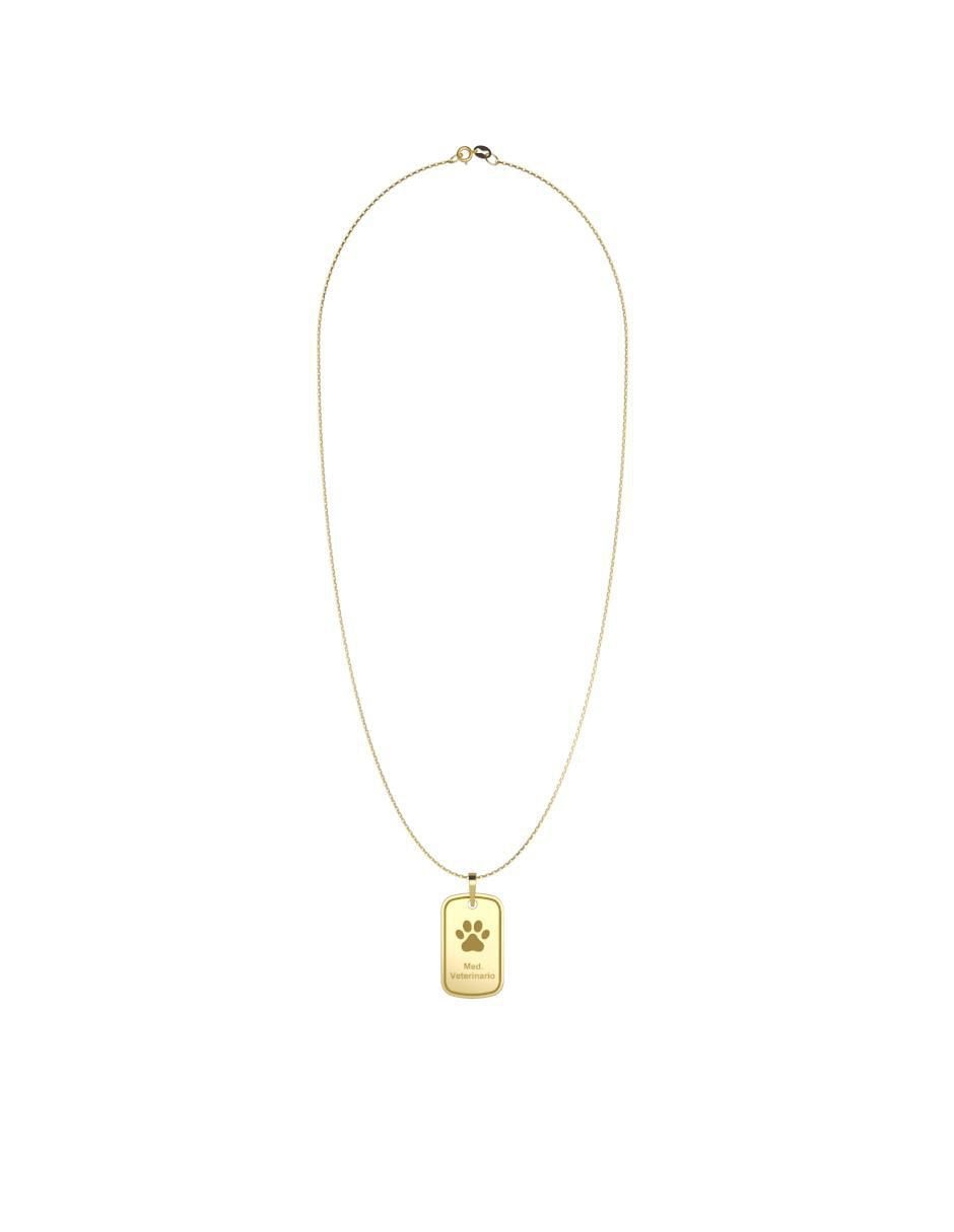 Collar con dije rectangular Graduación de oro 14 K 4