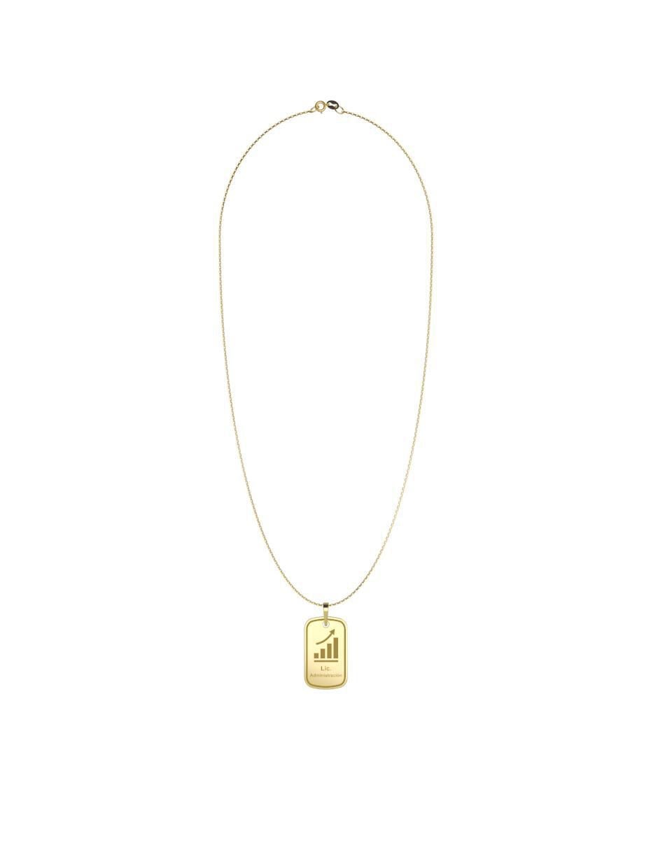 Collar con dije rectangular Graduación de oro 10 K 4