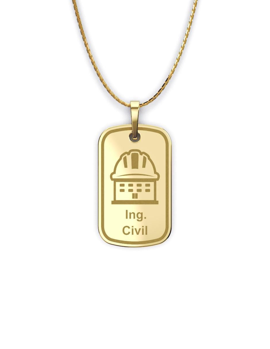 Collar con dije rectangular Graduación de oro 10 K Collar con dije rectangular Graduación de oro 10 K