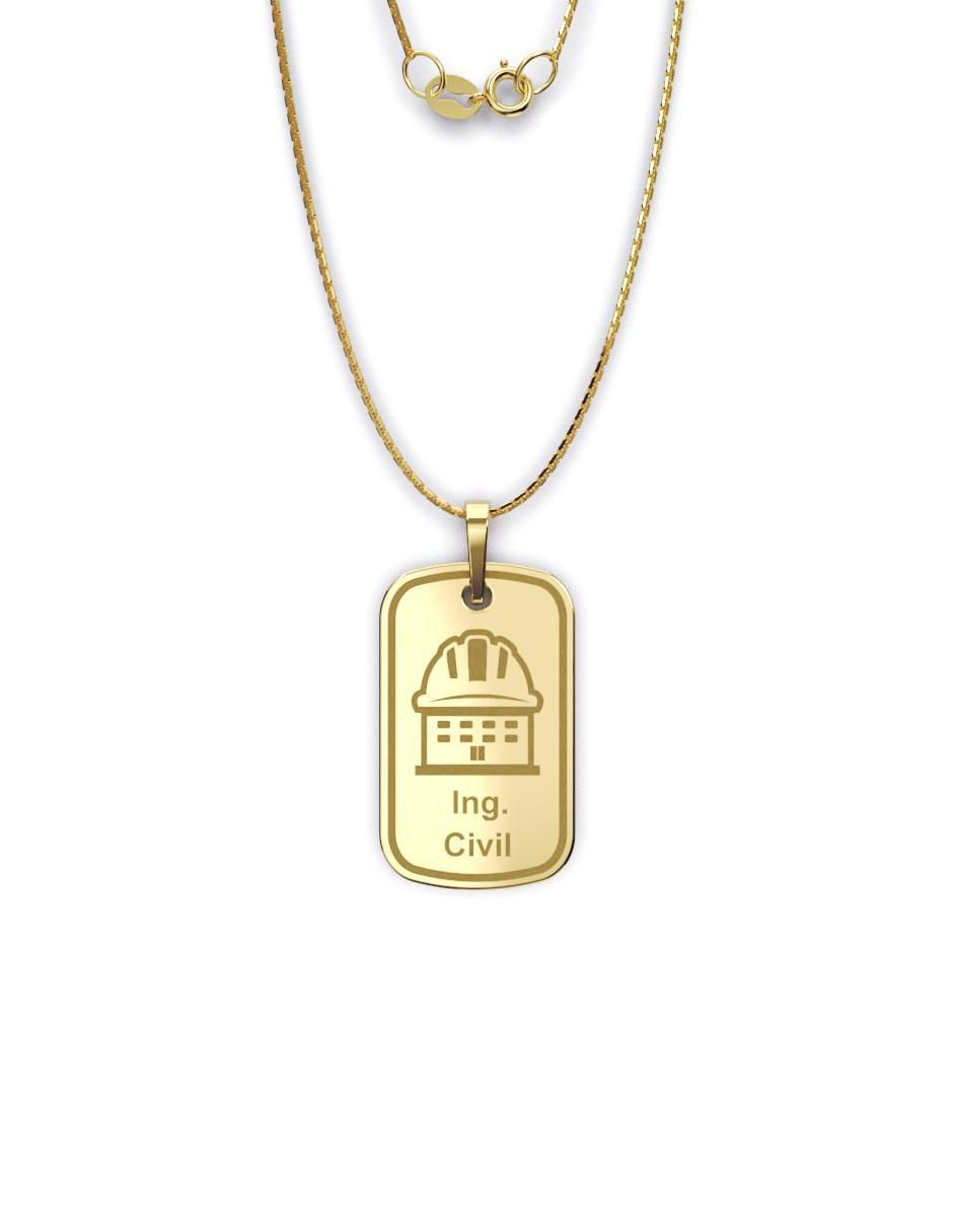 Collar con dije rectangular Graduación de oro 10 K 3