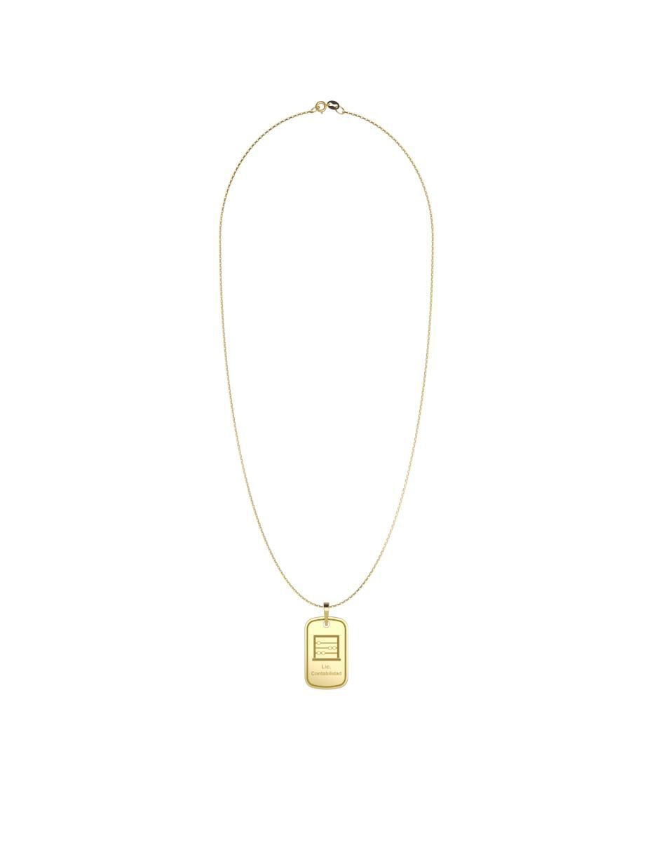 Collar con dije rectangular Graduación de oro 10 K 4