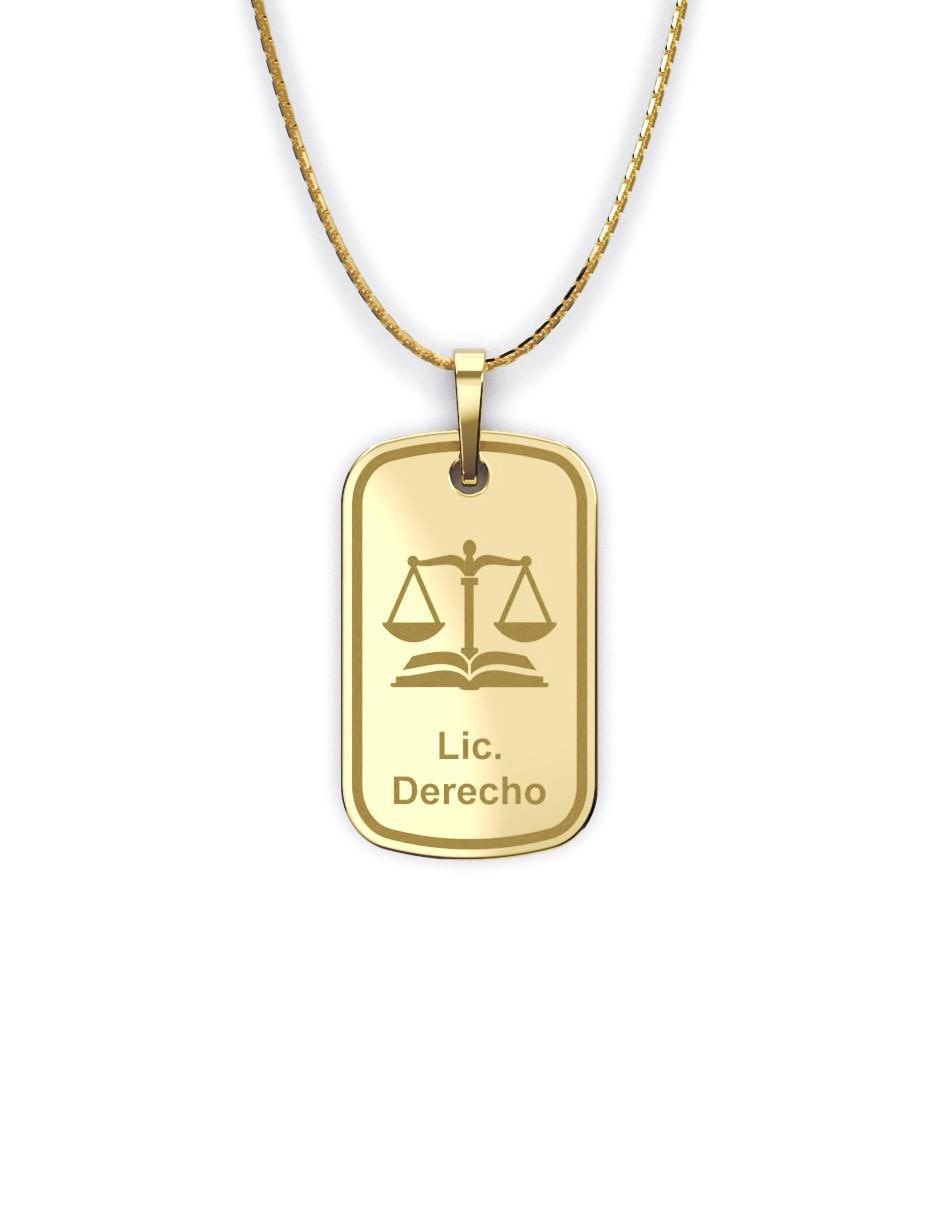 Collar con dije rectangular Graduación de oro 10 K Collar con dije rectangular Graduación de oro 10 K