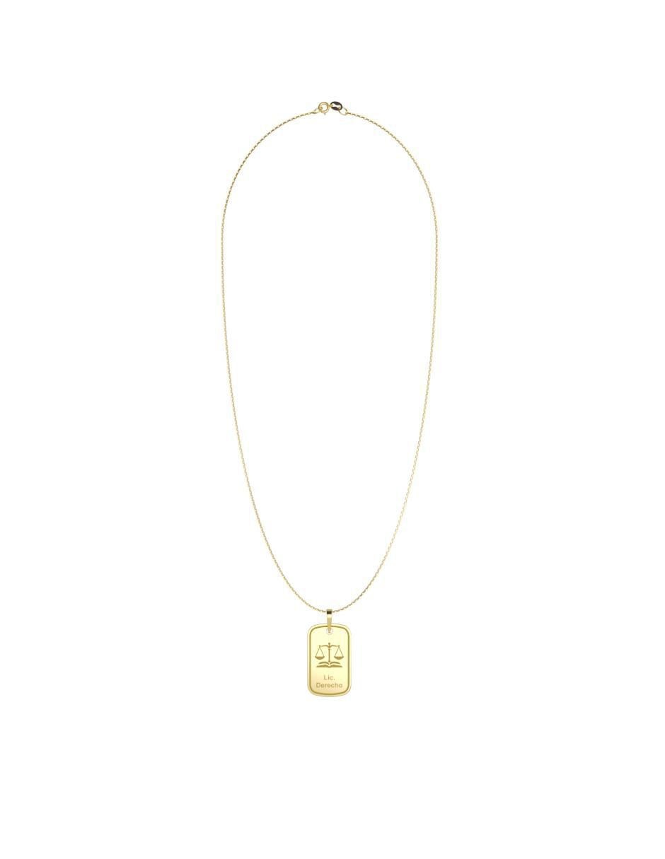 Collar con dije rectangular Graduación de oro 10 K 4