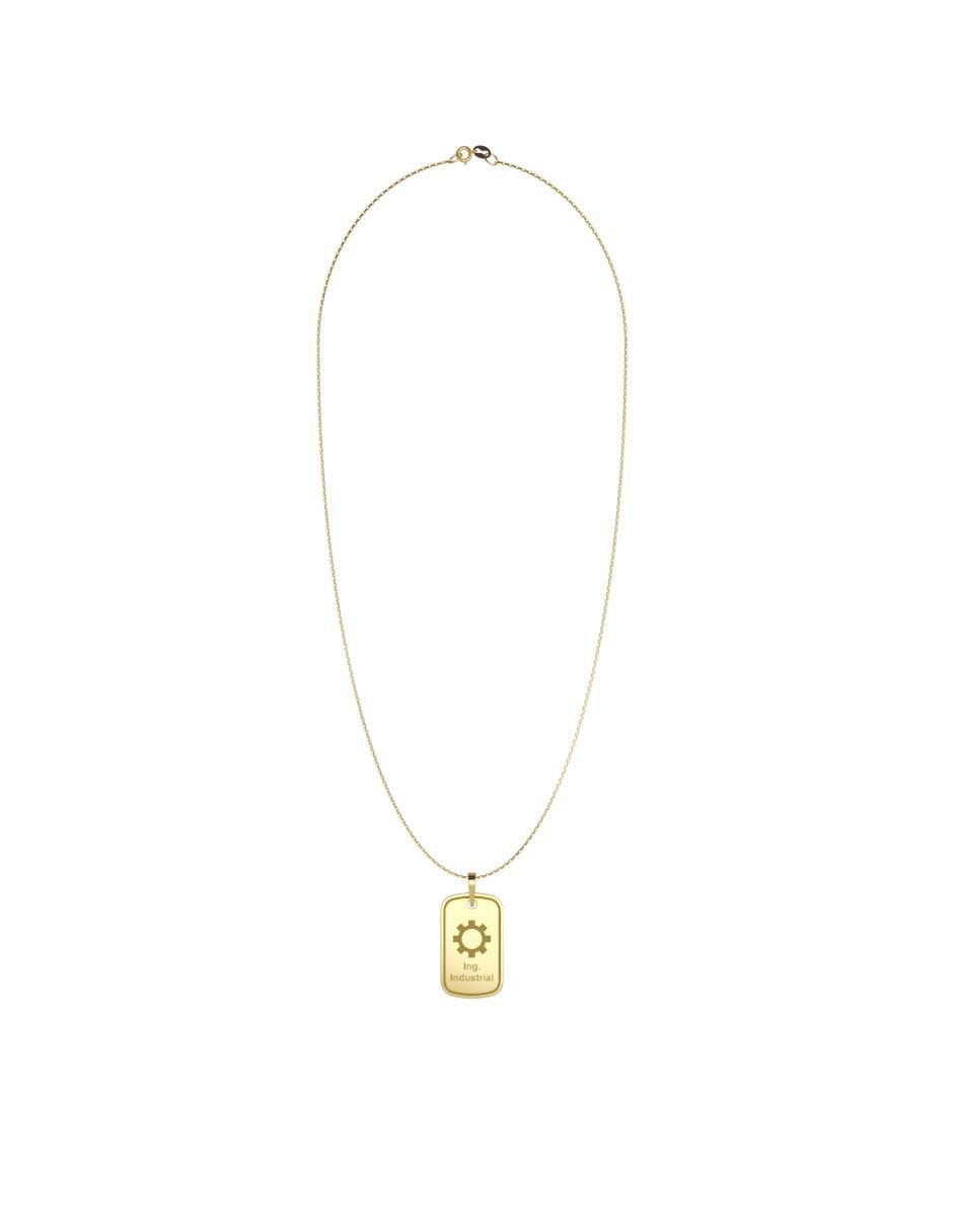 Collar con dije rectangular Graduación de oro 10 K 4