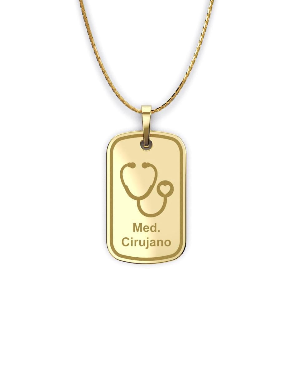 Collar con dije rectangular Graduación de oro 10 K Collar con dije rectangular Graduación de oro 10 K