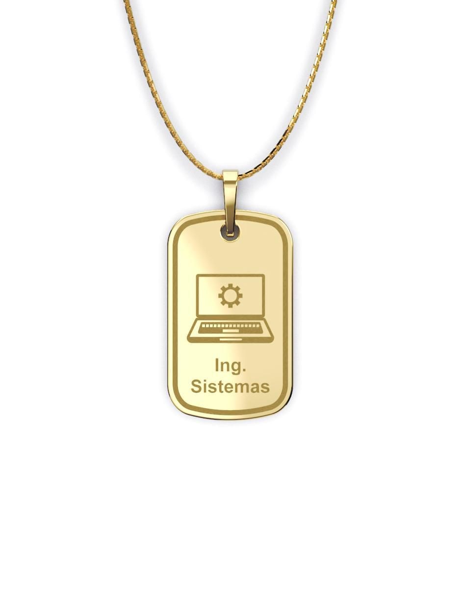 Collar con dije rectangular Graduación de oro 10 K Collar con dije rectangular Graduación de oro 10 K