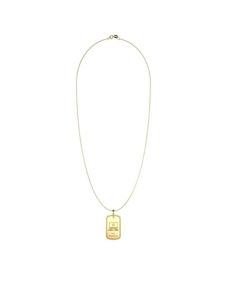 Collar con dije rectangular Graduación de oro 10 K 4