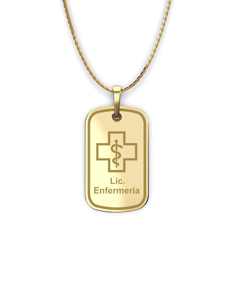 Collar con dije rectangular Graduación de oro 10 K Collar con dije rectangular Graduación de oro 10 K