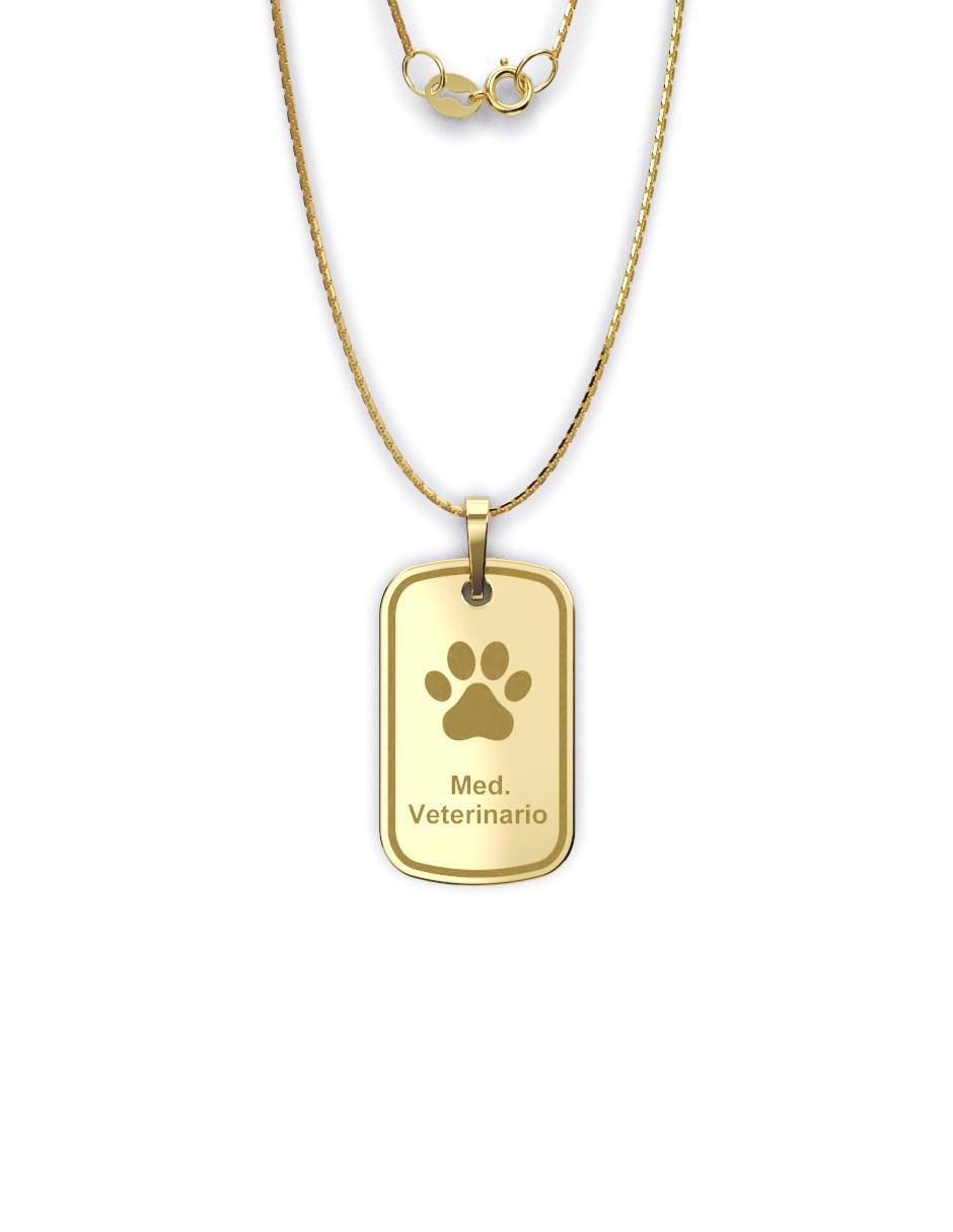 Collar con dije rectangular Graduación de oro 10 K 3