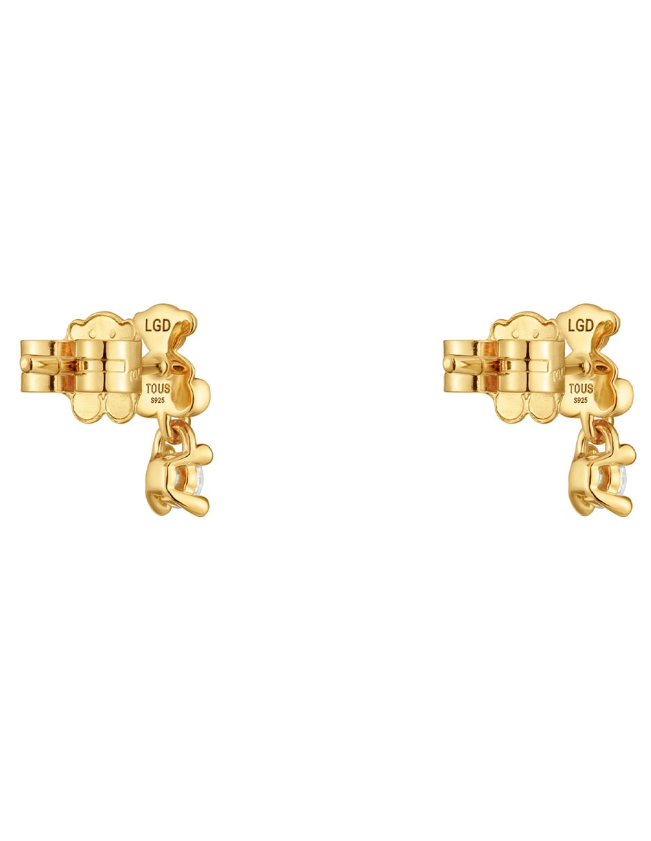 Broqueles de oso Bold Bear de plata P 925 con acabado baño de oro 3