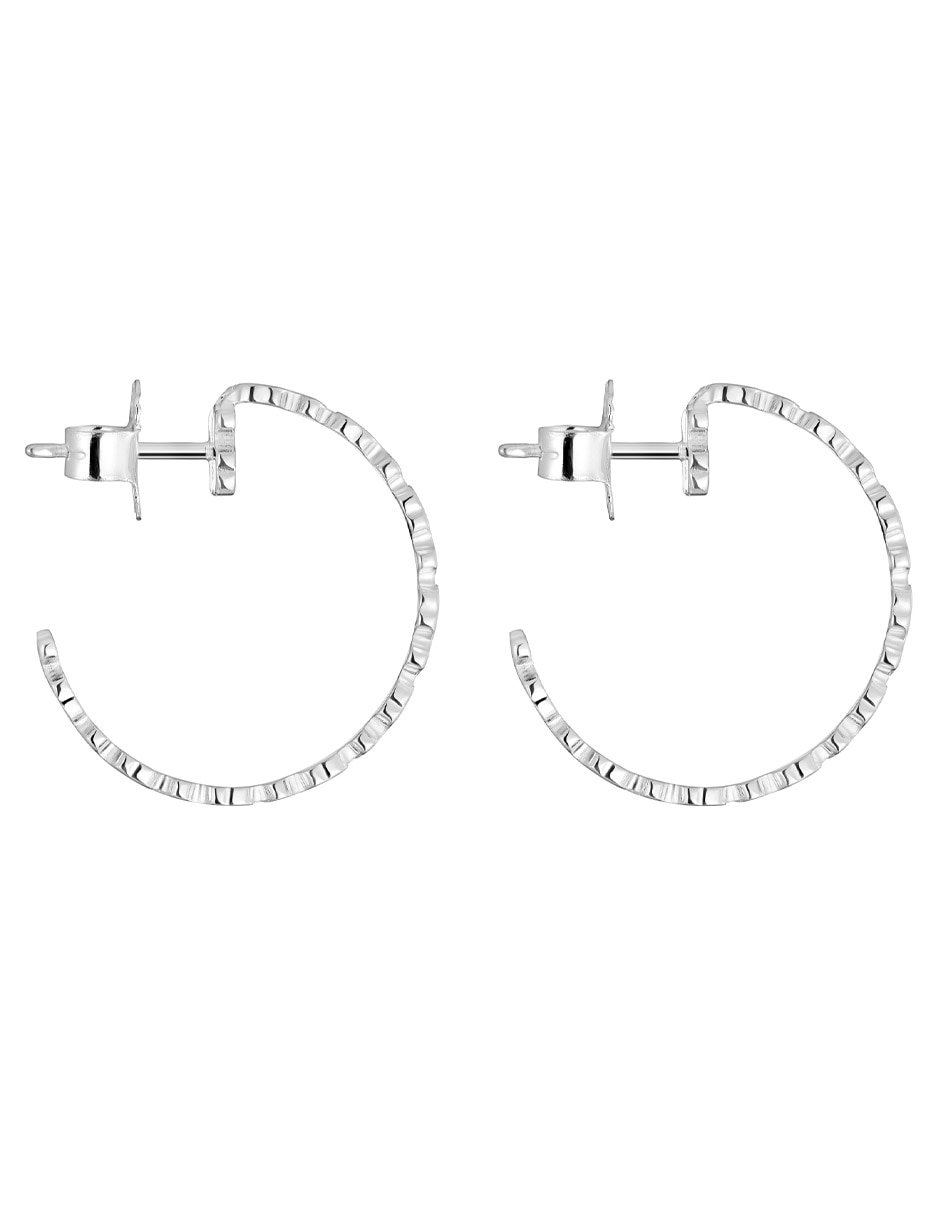 Aretes de aro oso Sweet 40S de plata P 925 con acabado brillante 2