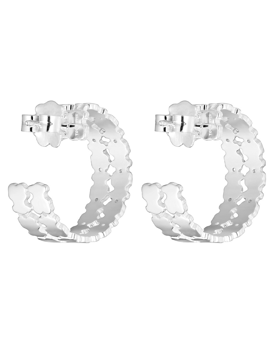 Aretes de aro oso Sweet 40S de plata P 925 con acabado brillante 3