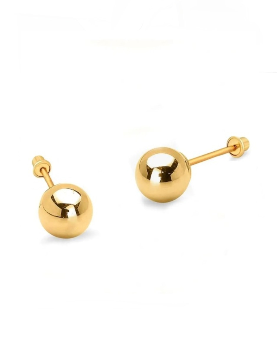 Broqueles redondos de oro 14 K Broqueles redondos de oro 14 K