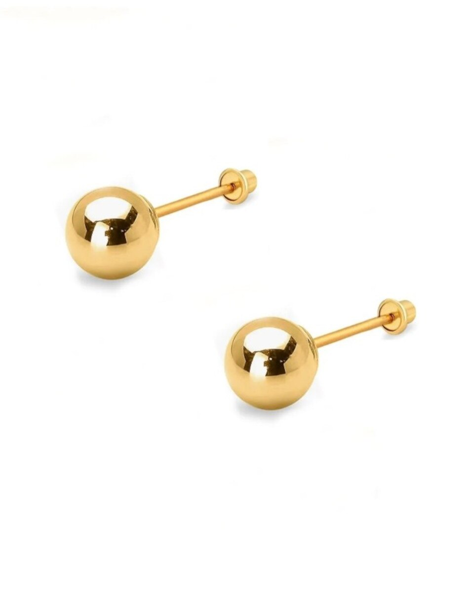 Broqueles de bola de oro 14 K 2