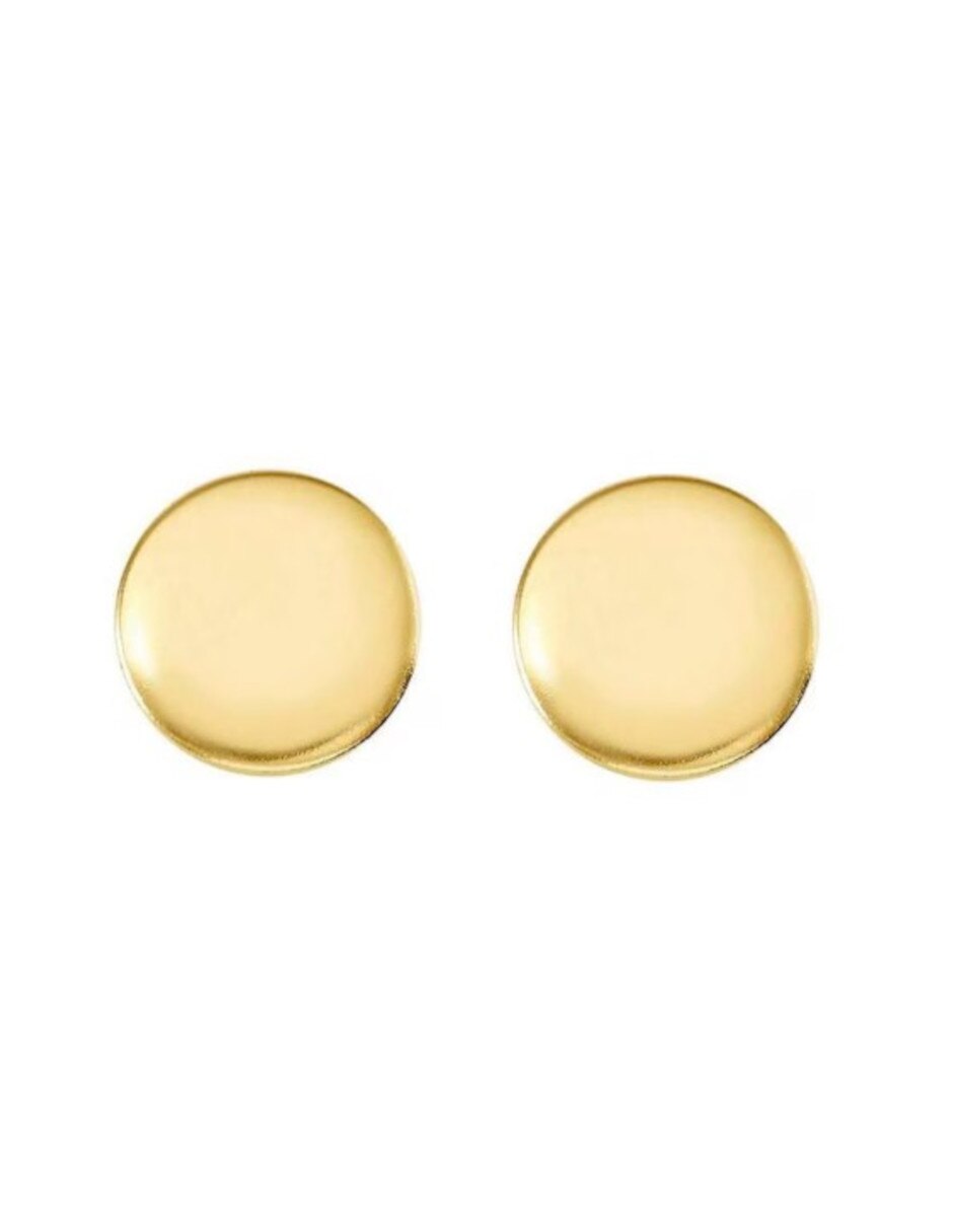 Broqueles de oro 14 K con acabado liso Broqueles de oro 14 K con acabado liso