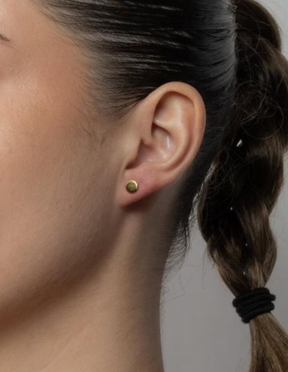 Broqueles de oro 14 K con acabado liso 3