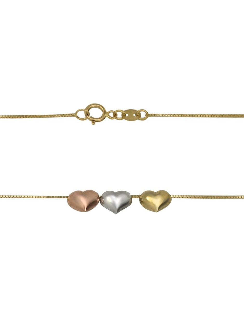 Gargantilla corazón de oro florentino 14 K 2