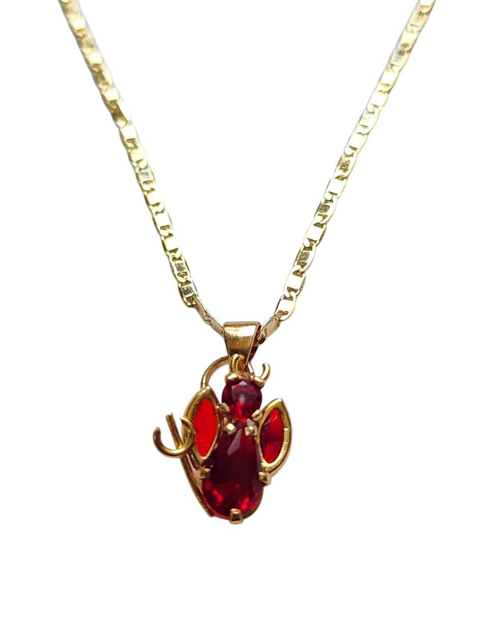 Collar Diablo Conciencia de oro laminado 14 K Collar Diablo Conciencia de oro laminado 14 K