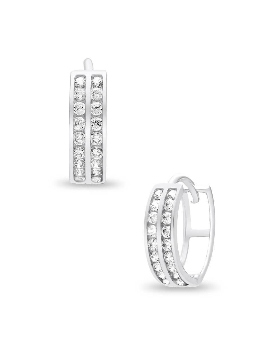 Arracadas de oro blanco 14 K con acabado brillante 2