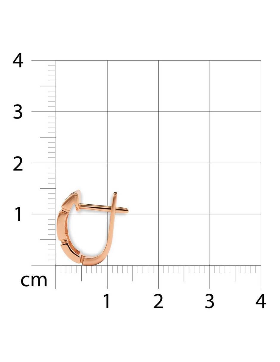 Aretes circulares de oro rosa 14 K con acabado brillante diamante 4