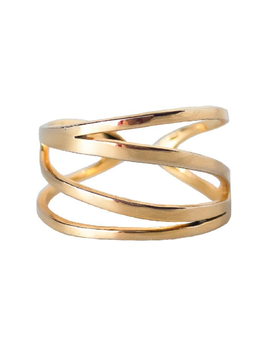 Anillo redondo Flowing With Nature P 925 de plata brillante