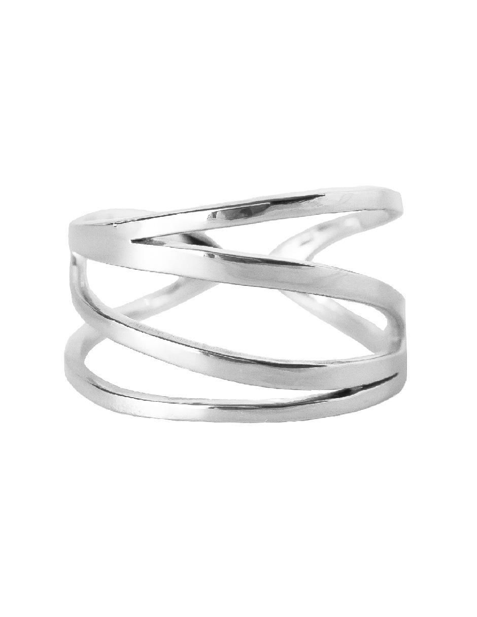 Anillo redondo Flowing With Nature P 925 de plata brillante 1