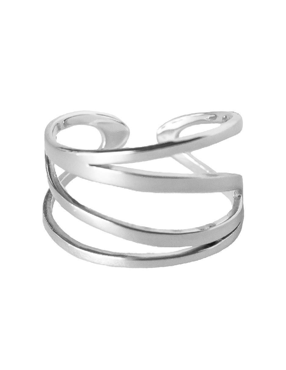 Anillo redondo Flowing With Nature P 925 de plata brillante 4