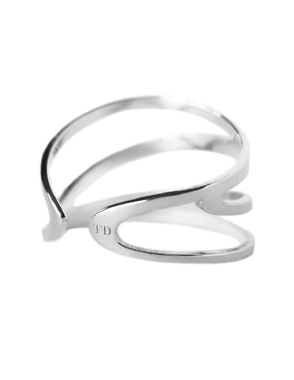 Anillo redondo Flowing With Nature P 925 de plata brillante 3